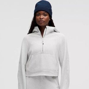 Lululemon Heathered Grey Scuba Oversized Half-Zip Hoodie